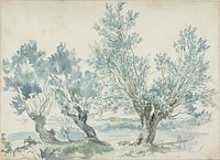 Three Willow Trees by Louis Gabriel Moreau