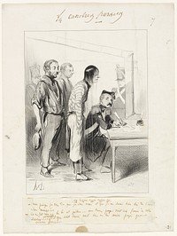 A Man Saved Against his Will, plate seven from Les Canotiers Parisiens by Honoré-Victorin Daumier