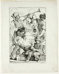 Trompettes, Pages, Esclaves, et Vases que l'on portait pour présent à Mahomet, from Caravanne du Sultan à la Mecque by Joseph Marie Vien, I