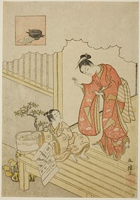 Ono no Komachi Washing the Book by Suzuki Harunobu