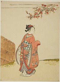 Under a Peach Tree by Suzuki Harunobu