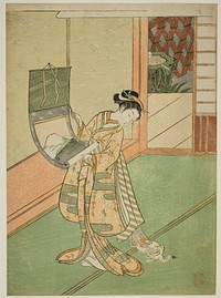 Hanging a Painting (parody of the Third Princess) by Suzuki Harunobu