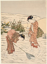 Fishing in Shallow Water by Suzuki Harunobu