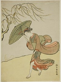 A Windy Day by Suzuki Harunobu