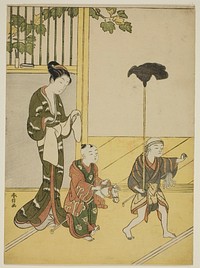 Playing Daimyo's Procession by Suzuki Harunobu