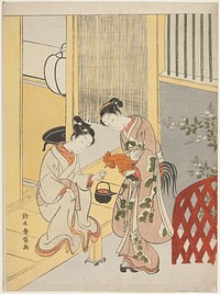 Delaying the announcement of dawn by Suzuki Harunobu