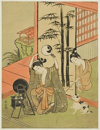 Tickling her foot by Suzuki Harunobu