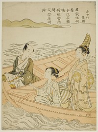 Meeting on the River (parody of Hakurakuten) by Suzuki Harunobu