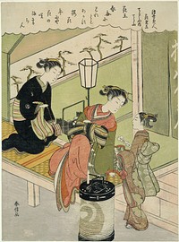 Tree Peony: Chozan of Chojiya (Chojiya uchi Chozan, Kao), from the series "Parodies of Floating-world Beauties as Flowers (Ukiyo bijin hana mitate)" by Suzuki Harunobu