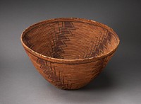 Coiled Storage Basket with Serrated-line Design by Pomo