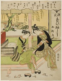 Sumirena: The Mistress of Yojiya (Yojiya musume, Sumirena), from the series "Beauties of the Floating World Compared to Flowers (Ukiyo bijin hana ni yosu)" by Suzuki Harunobu