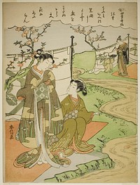 The Third Month (Yayoi), from the series "Popular Versions of Immortal Poets in Four Seasons (Fuzoku shiki kasen)" by Suzuki Harunobu