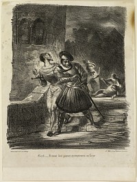 Mephistopheles and Faust Fleeing after the Duel by Eugène Delacroix
