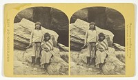 Navajo Brave and his Mother. The Navajo were formerly a warlike tribe until subdued by U.S. Troops, in 1859-60. Many of them now have fine flocks, and herds of horses, sheeps and goats, No. 29 from the series "Geographical Explorations and Surveys West of the 100th Meridian" by Timothy O'Sullivan