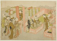 The Introduction (Miai), the first sheet from the series "Marriage in Brocade Prints, the Carriage of the Virtuous Woman (Konrei nishiki misao-guruma)" by Suzuki Harunobu