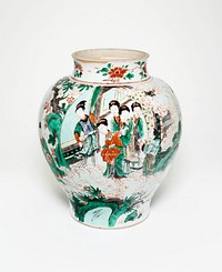 Jar with Figural Scenes and Poem Describing the Osmanthus and Moon