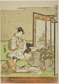 Cutting and Sewing (Tachinui), from the series "Collection of of Fashionable Accomplishments (Furyu shogei zukushi)" by Isoda Koryusai