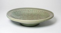 Ribbed Dish with Floral Scrolls
