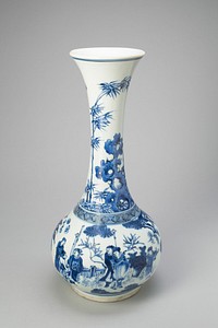 Bottle-Shaped Vase with Figures in Garden