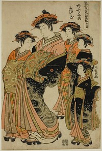 The Sixth Month (Minazuki): Nioteru of the Ogiya, from the series "Models for Fashion: New Designs as Fresh as Young Leaves (Hinagata wakana no hatsu moyo)" by Isoda Koryusai (Publisher)