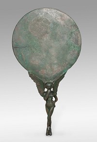 Mirror with a Handle in the Form of a Female Figure by Ancient Etruscan