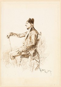 Seated Man in Profile by Mariano Fortuny y Marsal