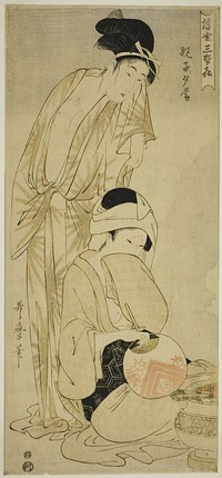 Mother and Child at Dusk (Oyako yugure), from the series "Three Evening Pleasure of the Floating World (Ukiyo san seki)" by Kitagawa Utamaro