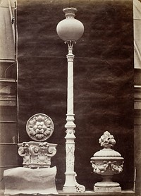 Interior Details and Candelabra, Théâtre du Vaudeville, Paris by Louis-Emile Durandelle