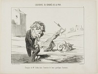 Followers of Mr. Cobden, exercising their peaceful functions, plate 5 from Souvenirs Du Congres De La Paix by Honoré-Victorin Daumier
