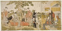 Enjoying the Cool in a Garden by Kitagawa Utamaro