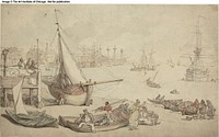 A View on the Thames by Thomas Rowlandson
