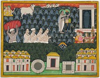 Pratham Milan, Shrinathji revealing himself to Vallabhacharya on Mount Govardhan