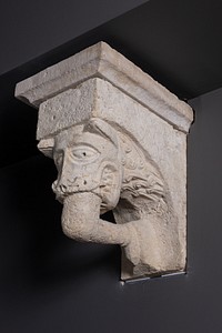 Corbel with Animal Mask with Teeth Fastened on Human Leg from the Monastery Church of Notre-Dame-de-la-Grande-Sauve
