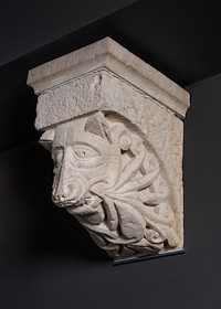 Corbel with Animal Mask with Whisker-like Foliate from the Monastery Church of Notre-Dame-de-la-Grande-Sauve