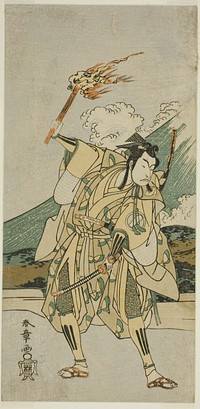 The Actor Ichikawa Monnosuke II as Soga no Goro Tokimune in the Play Haru wa Soga Akebono-zoshi (?), Performed at the Nakamura Theater (?) in the First Month, 1772 (?) by Katsukawa Shunsho