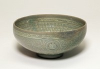 Bowl with Cranes and Chrysanthemum Flower Heads