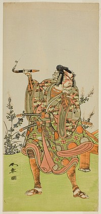 The Actor Ichikawa Danzaburo II as Usui no Sadamitsu (?) in the Play Edo Katagi Hikeya Tsunasaka (?), Performed at the Ichimura Theater (?) in the Eleventh Month, 1772 (?) by Katsukawa Shunsho