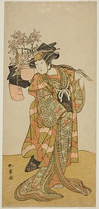 The Actor Yamashita Kinsaku II as Odai, an Eboshi (Hat) Seller, in the Play Hana-zumo Genji Hiiki, Performed at the Nakamura Theater in the Eleventh Month, 1775 by Katsukawa Shunsho