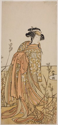 The Actor Segawa Kikunojo III as Spirit of a Mandarin Duck (Oshidori) Disguised as Tagasode, in the Play Hana-zumo Genji Hiiki, Performed at the Nakamura Theater in the Eleventh Month, 1775 by Katsukawa Shunsho