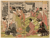 Act Eleven from the series "The Chushingura Drama Parodied by Famous Beauties (Komei bijin mitate Chushingura Junimai Kuzuki)" by Kitagawa Utamaro