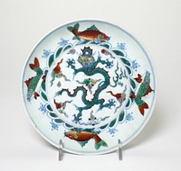 Doucai 'Dragon' Dish