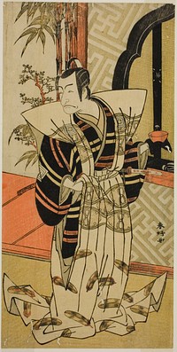 The Actor Ichikawa Danjuro V as Kajiwara Heiji (?) in the Play Hiragana Seisuiki (?), Performed at the Morita Theater (?) in the Third Month, 1776 (?) by Katsukawa Shunkо̄