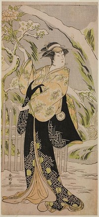 The Actor Iwai Hanshiro IV as Lady Yaehata in the Play Sanga no Sho Haru no Hanayome, Performed at the Kiri Theater in the Eleventh Month, 1787 by Katsukawa Shunkо̄