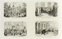 May – "Old May Day" from George Cruikshank's Steel Etchings to The Comic Almanacks: 1835-1853 (top left) by George Cruikshank