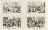 September – Cockney Sportsmen from George Cruikshank's Steel Etchings to The Comic Almanacks: 1835-1853 (top left) by George Cruikshank
