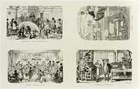 Aquarius - Jolly Young Watermen from George Cruikshank's Steel Etchings to The Comic Almanacks: 1835-1853 (top left) by George Cruikshank