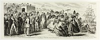 Probable Effects of Over Female Emigration, or Importing the Fair Sex from the Savage Islands in Consequence of Exporting All Our Own to Australia!!!!! from George Cruikshank's Steel Etchings to The Comic Almanacks: 1835-1853 by George Cruikshank