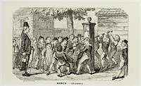 March - Showery from George Cruikshank's Steel Etchings to The Comic Almanacks: 1835-1853 by George Cruikshank