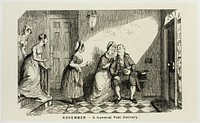 November - A General Post Delivery in Opposition from George Cruikshank's Steel Etchings to The Comic Almanacks: 1835-1853 by George Cruikshank