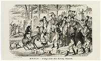 March - A Day With the Surrey Hounds from George Cruikshank's Steel Etchings to The Comic Almanacks: 1835-1853 by George Cruikshank